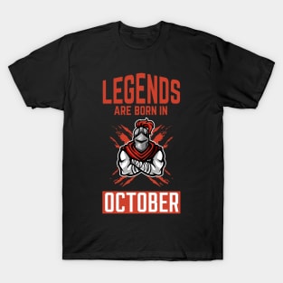 Legends Are Born in October Knight T-Shirt